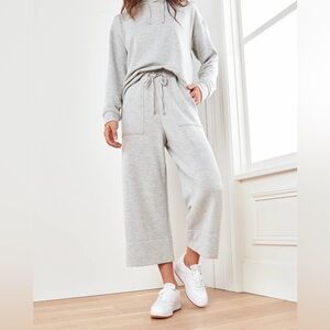 Quince SuperSoft Fleece Cropped Wide Leg Pants